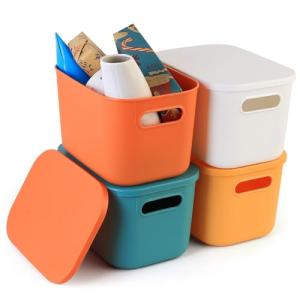 Colorful Stackable Small Storage Boxes - Set of 4
