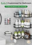 Black Corner Shower Caddy - 5 Pack Organizer
