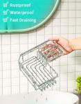 HapiRm Silver Corner Shower Caddy with Hooks