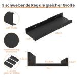 Upsimples 3-Pack Black Floating Wall Shelves
