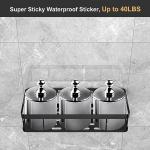 No-Drill Shower Caddy for Shampoo Storage – Black