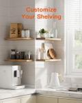 Set of 4 Floating Wooden Shelves in Light Brown