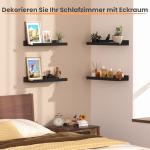 Upsimples 3-Pack Black Floating Wall Shelves