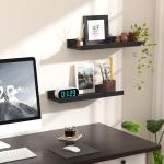 Upsimples 3-Pack Black Floating Wall Shelves