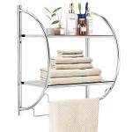 Stylish 2-Tier Chrome Wall Mounted Towel Rack