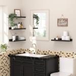 Upsimples 3-Pack Black Floating Wall Shelves