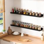 Upsimples 3-Pack Black Floating Wall Shelves