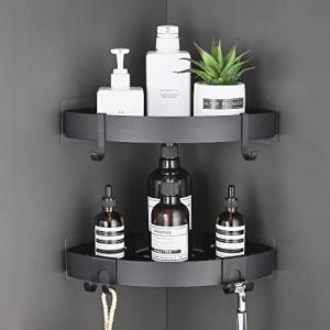 Black Corner Shower Caddy Organizer – 2 Pack