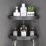 Black Corner Shower Caddy Organizer – 2 Pack