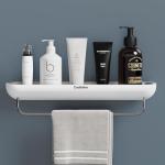 No Drill Bathroom Shelf with Towel Holder