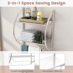 Stylish 2-Tier Chrome Wall Mounted Towel Rack