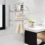 Modern Chrome 2-Tier Bathroom Shelf Unit