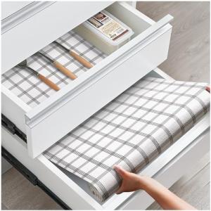 Grey Striped Non-Slip Kitchen Drawer Liners