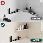 No Drill Bathroom Shelf with Towel Holder