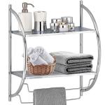 Modern Chrome 2-Tier Bathroom Shelf Unit