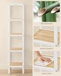 5-Tier Bamboo Storage Shelf in Cloud White