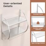 Stylish 2-Tier Chrome Wall Mounted Towel Rack
