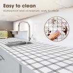 Grey Striped Non-Slip Kitchen Drawer Liners