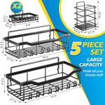 5-Pack No-Drill Bathroom Shower Storage Caddy