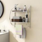 Stylish 2-Tier Chrome Wall Mounted Towel Rack