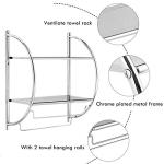 Modern Chrome 2-Tier Bathroom Shelf Unit