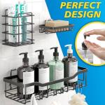 5-Pack No-Drill Bathroom Shower Storage Caddy