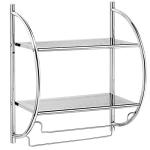 Modern Chrome 2-Tier Bathroom Shelf Unit