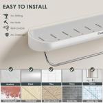No Drill Bathroom Shelf with Towel Holder