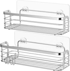 Avoalre No-Drill Shower Shelf Set with Hooks