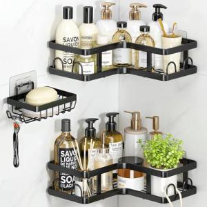 3 Pack Corner Shower Caddy with Hooks