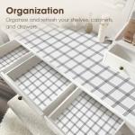Grey Striped Non-Slip Kitchen Drawer Liners