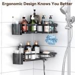 Corner Shower Caddy Shelf - No Drilling Needed