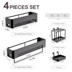 4 Pack Rustproof Shower Caddy – Wall-Mounted Storage