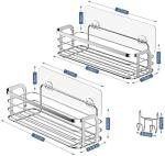 Avoalre No-Drill Shower Shelf Set with Hooks