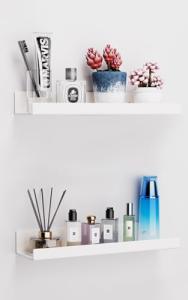 2 Pack No-Drill Adhesive Acrylic Shelves