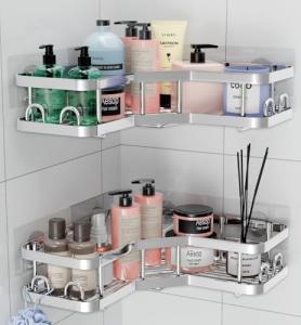 Rustproof Corner Shower Caddy 2-Pack with Adhesive
