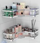 Rustproof Corner Shower Caddy 2-Pack with Adhesive
