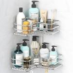 WELDUN No-Drill Stainless Steel Shower Caddy Set