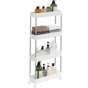 SONGMICS Rolling 4-Tier Storage Cart - Cloud White