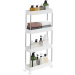SONGMICS Rolling 4-Tier Storage Cart - Cloud White