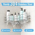 WELDUN No-Drill Stainless Steel Shower Caddy Set