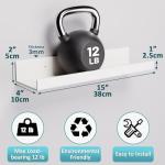 2 Pack No-Drill Adhesive Acrylic Shelves