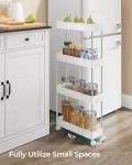 SONGMICS Rolling 4-Tier Storage Cart - Cloud White