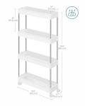 SONGMICS Rolling 4-Tier Storage Cart - Cloud White