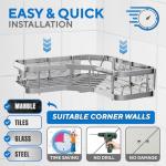 Rustproof Corner Shower Caddy 2-Pack with Adhesive