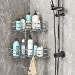 WELDUN No-Drill Stainless Steel Shower Caddy Set