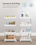 SONGMICS Rolling 4-Tier Storage Cart - Cloud White