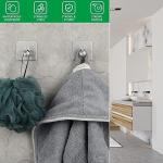 Set of 2 Silver Self-Adhesive Towel Hooks