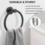 Matte Black Stainless Steel Towel Holder Ring