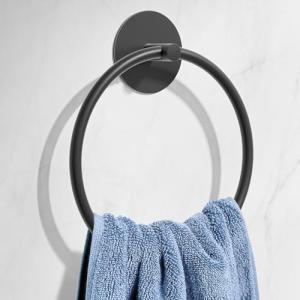 Matte Black Stainless Steel Towel Ring Holder